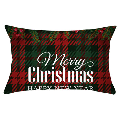 Christmas Printed Linen Backrest Pillowcase