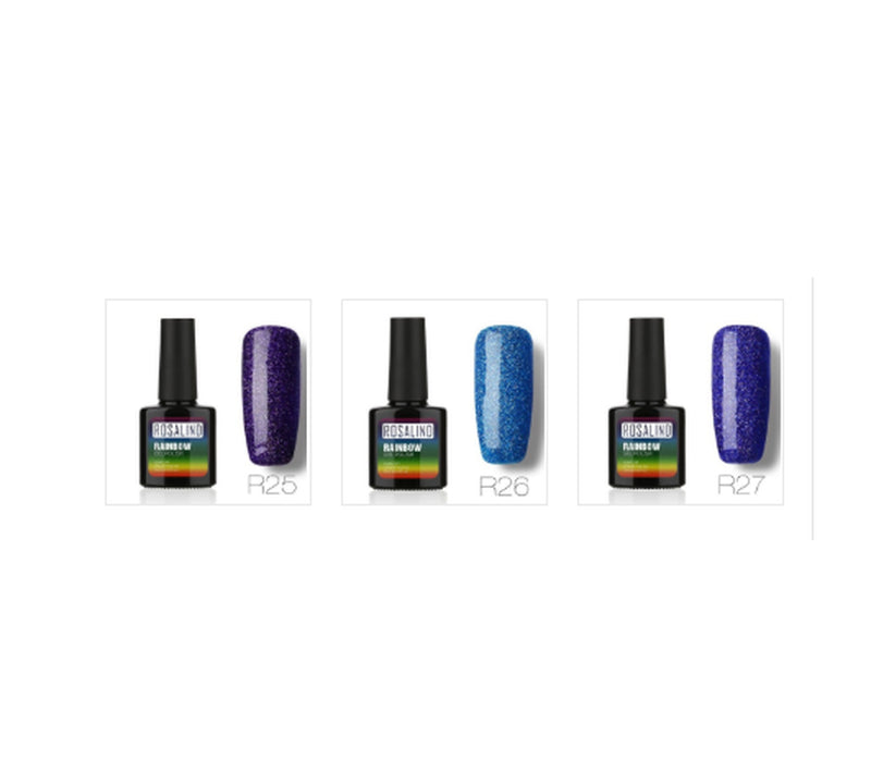 Nail Free, Long-Lasting, Non-Toxic, Nail Polish, ROSALIND Phototherapy Glue, Star Studded Rainbow System.