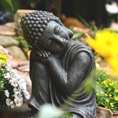 Buddha Scultura Carattere Statua 44Cm Terrazza Giardino Budda