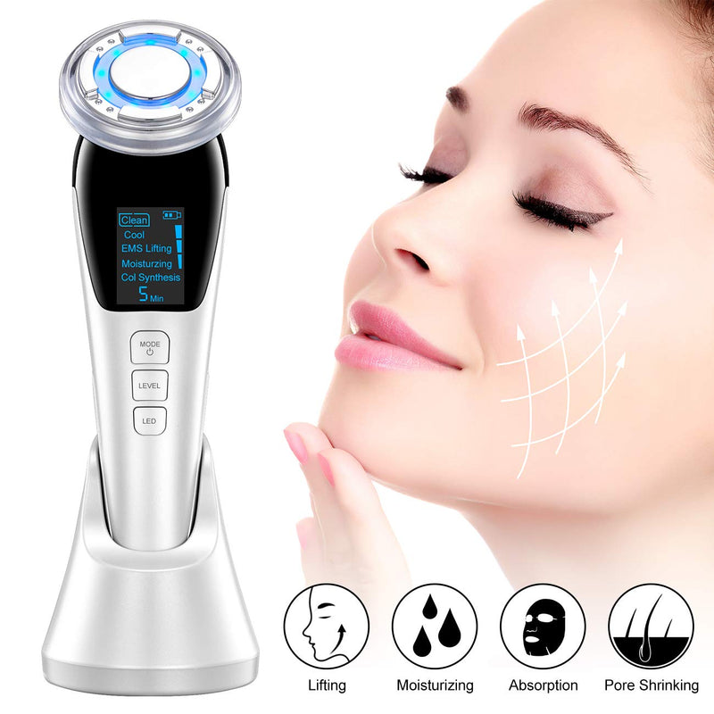 Ultrasonic LED Photon Vibration Light Therapy Massage Apparatus Micro-Current Beauty Apparatus