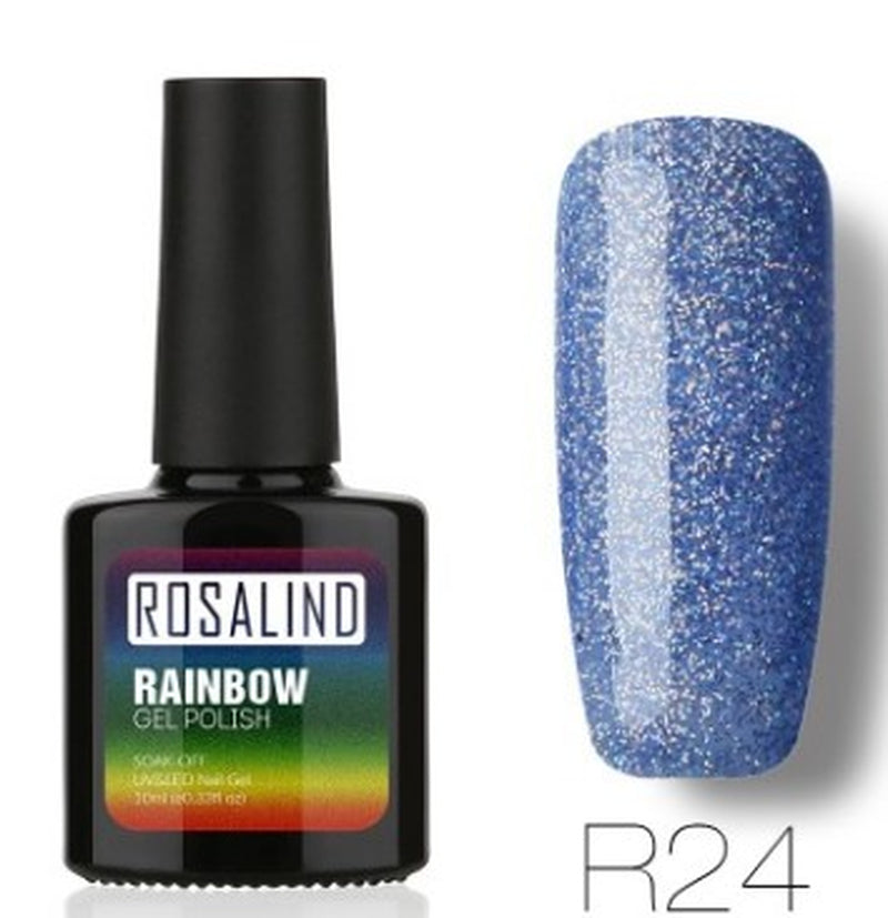 Nail Free, Long-Lasting, Non-Toxic, Nail Polish, ROSALIND Phototherapy Glue, Star Studded Rainbow System.