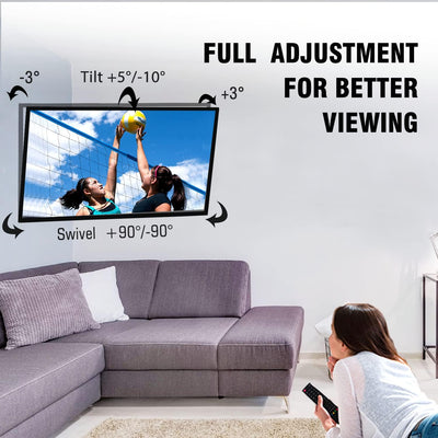 Supporto TV Parete per 26-55 Pollici,  Braccio TV Staffa TV Con Braccio Girevole Ed Estendibile Di 457Mm Adatto per TV LCD LED Max VESA 400X400Mm Carico Massimo 40KG Con Vite Di Sicurezza