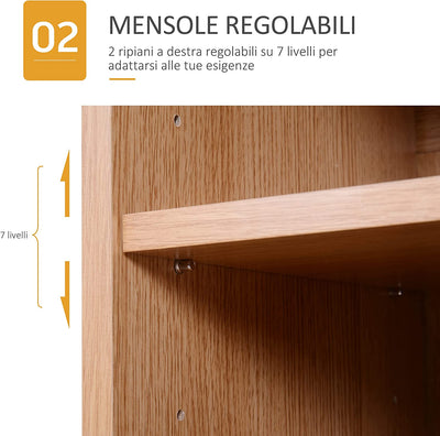 Scarpiera Slim Da Parete, Mobile Multiuso Con 2 Ante E Ripiani Regolabili per Camera Da Letto E Ingresso, in Legno, 80X32X91Cm