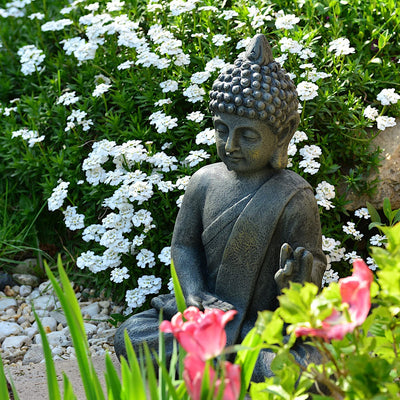 Buddha Scultura Carattere Statua 52Cm Terrazza Giardino Budda