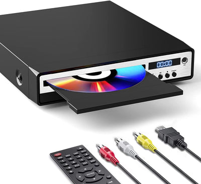 Lettore DVD per TV, Lettore DVD HDMI Con Lettura Di Schede Sd/Ingresso USB, Lettore DVD Senza Regione Con Uscita HDMI/RCA, Lettore DVD Compatto, Intrattenimento Karaoke Con Presa Microfono