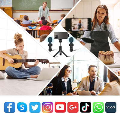 Microfono per Iphone Ipad, Microfono Lavalier per Iphone Ipad, Vlog, Trasmissioni Dal Vivo, Interviste,Youtube, Tiktok, Podcast, Instagram, Video Tutorial Online, Registrazione Di Canzoni