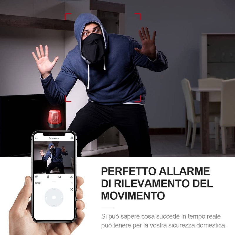 Telecamera Spia Wifi Interno 4K HD Mini Telecamera Nascosta Microcamera Senza Fili Videocamera Sorveglianza per Auto/Casa/Bambini Lunga Durata Spy Cam