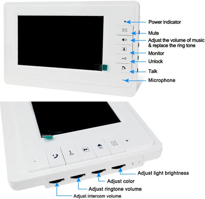 Video Citofono Campanello 7''TFT LCD Cablato Sistema Di Videocitofono per La Casa Monitor Indoor 700TVL Telecamera per Esterni IR Supporto Sbloccare(1 Camera 1 Monitor)