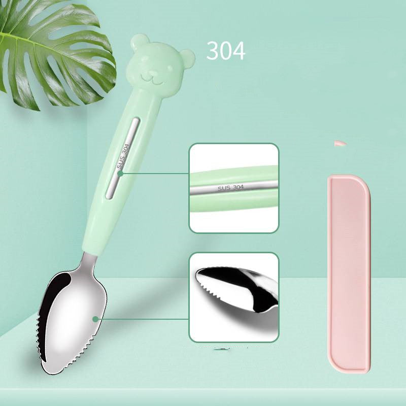 Stainless Steel Sawtooth Scraping Spoon Fruit Scoop Dessert Spoon Tableware Serving for Grapefruit