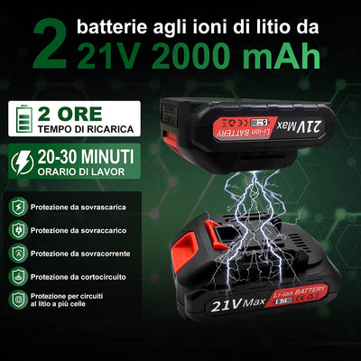 Mini Motosega a Batteria  2 Batteria 21V 800W Motosega a Batteria per Potatura 6 Pollici Sega a Batteria per Potatura per Il Giardinaggio Potatura Albero Taglio Del