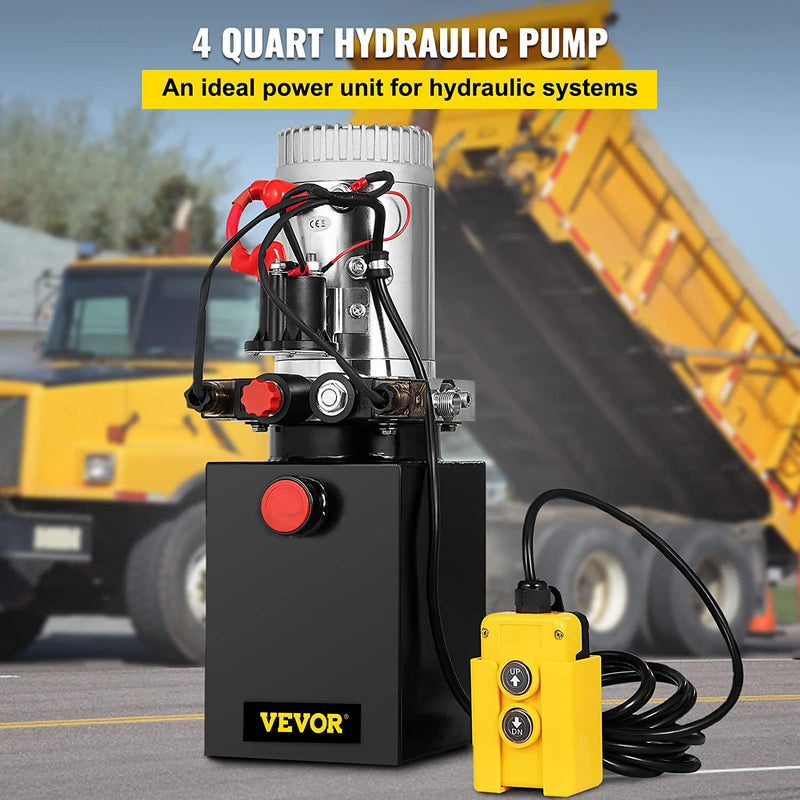 12V Pompa Idraulica Hydraulic Pump DC Doppia Azione Con Serbatoio D&