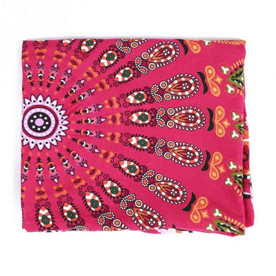 MANDALA RED round BEACH BLANKET