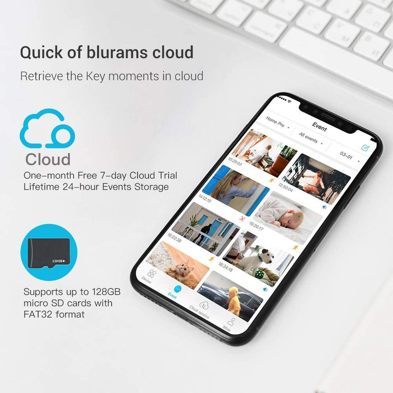 Telecamera Wi-Fi Interno,2K Videocamera Sorveglianza,Rotazione a 360°,Visione Notturna, Tracciamento Del Movimento,Audio Bidirezionale Compatibile Con Alexa&Google Assistant&Ifttt