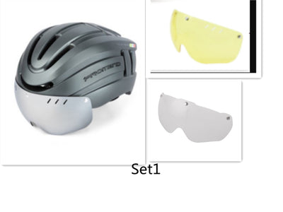 Mountain Bike Helmet and Helmet Integral Molding with LED Warning Iight Mountain Riding Equipment