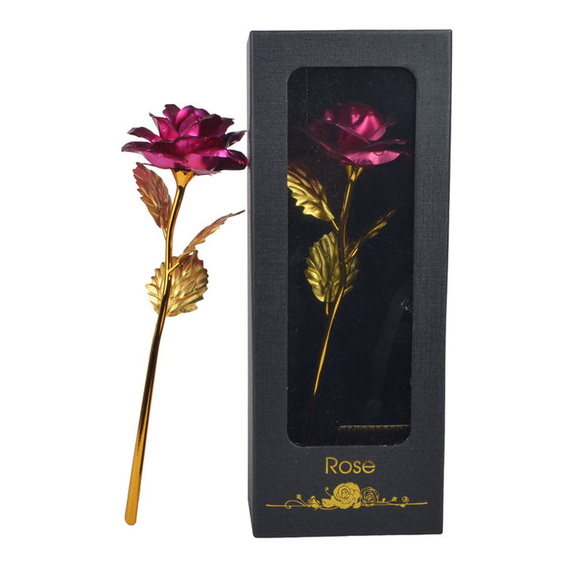 Gold Foil Rose Flower Window Gift Box for Valentine&