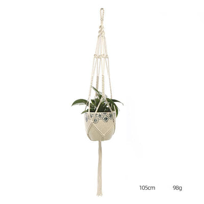 Custom Hand-Knitted Hanging Flowerpot Net Bag