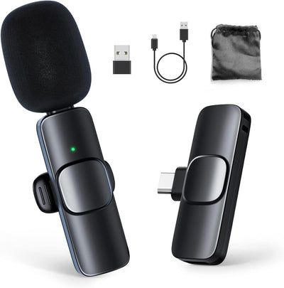 Microfono Wireless Type CP1(C) 2,4 Ghz Microphone Con Interfaccia Tipo C per Smartphone, Tablet, Laptop per Youtube, Vlogging, Live Stream, Microfono -Wireless-Smartphone-Android-Pad