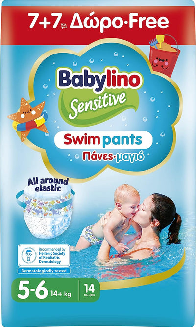 Sensitive Swimpants, Pannolini Mare E Piscina, Taglia 5/6 (Oltre 14Kg), 14 Unità