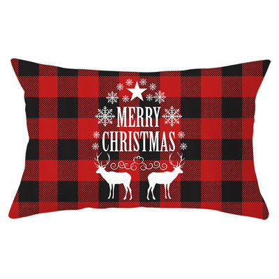 Christmas Printed Linen Backrest Pillowcase