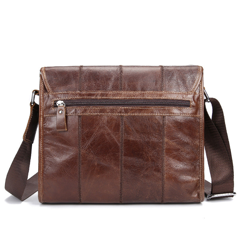 Foreign Trade Leather Bag Cross Section Bangalor Retro Head Leather Satchel Oil Wax Men Leisure Bag