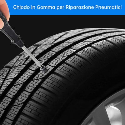 50 Pezzi Chiodi per Riparazione Pneumatici Sottovuoto, Kit Riparazione Pneumatici in Gomma, Chiodi in Gomma a Spirale, Fornito Con Cacciavite, per Auto, Moto, Camion E Bici (25S+25L)