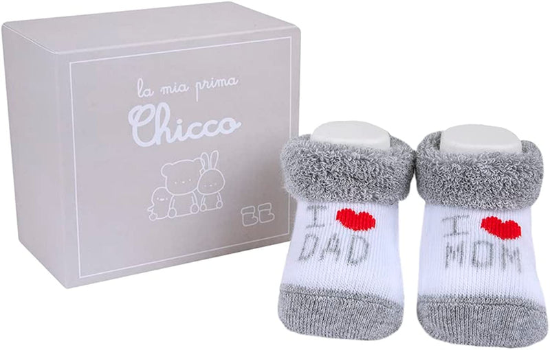 Scatola Con Babbucce, Calze Unisex 0-24, Grigio, Taglia Unica