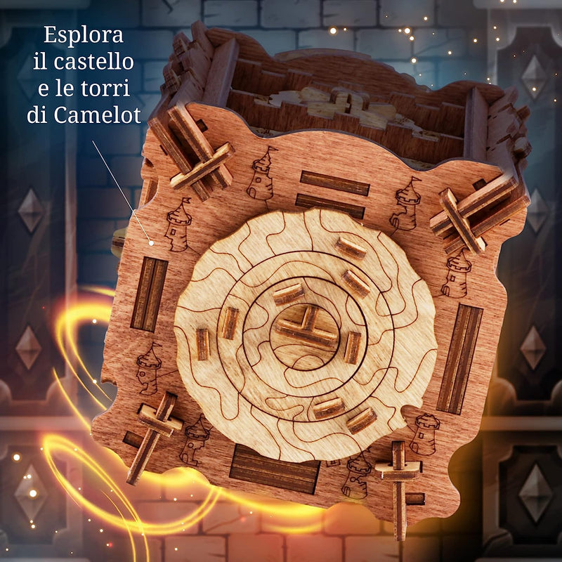 Cluebox - a Prova Di Camelot - Escape Room Gioco - Scatola Rompicapo Labirinto - Scatola Regalo - Regalo Fidanzato - Puzzle 3D - Puzzle Rompicapo - Regalo per Lui - Giochi E Puzzle in Legno