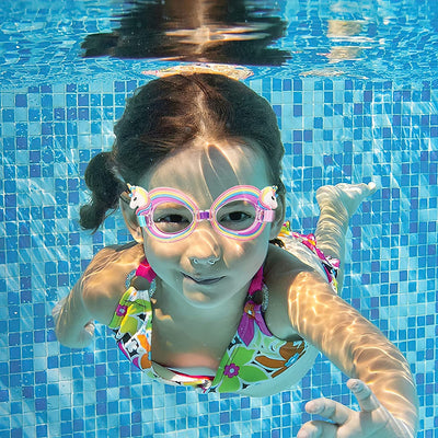 Occhialini Da Nuoto per Bambini, Occhialini Da Nuoto Dei Cartoni Animati, Protezione UV Anti-Appannamento Occhialini Da Nuoto Confortevole Regolare per Bambini