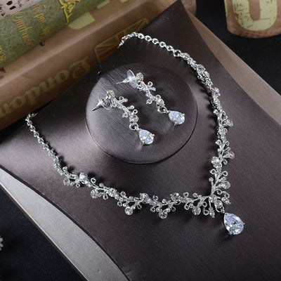 TL205 Korean Bridal Rhinestone Earrings, Necklace, Bridal Jewelry, Wedding Tiara, Accessories, Suits