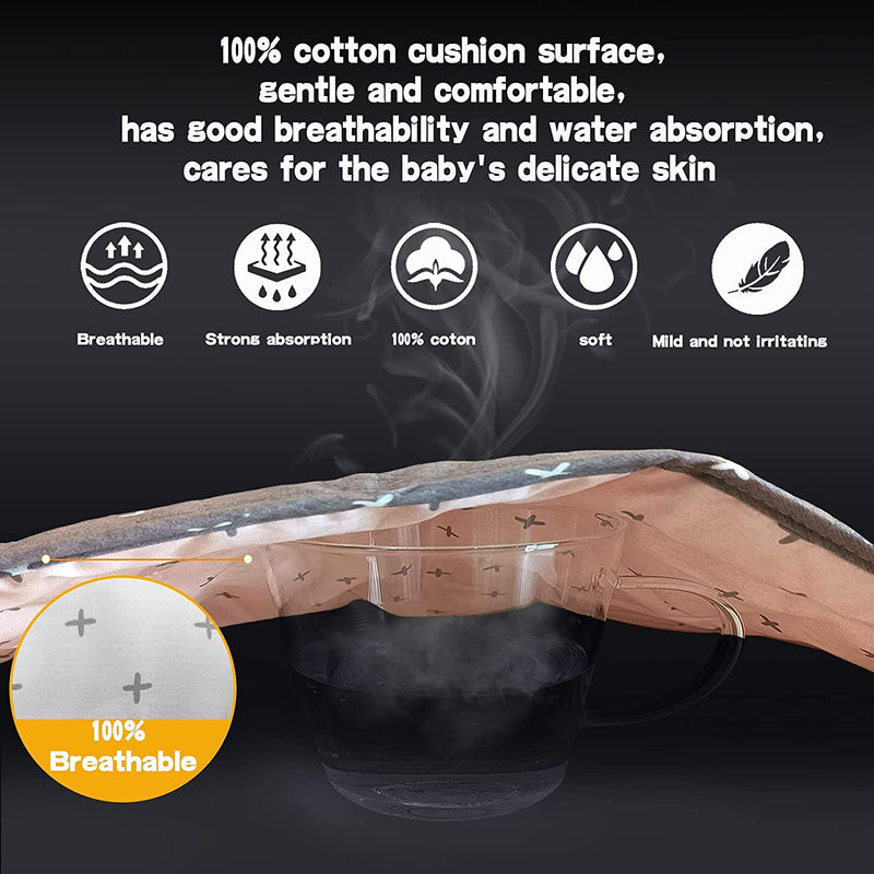 Riduttore Passeggino Universale Neonato,Copriseduta per Passeggini,Morbido & Reversibile in Puro Cotone Copri Seggiolino Auto,Infant Cuscino Pad,32 X 78Cm(Croce Rosa Grigia)