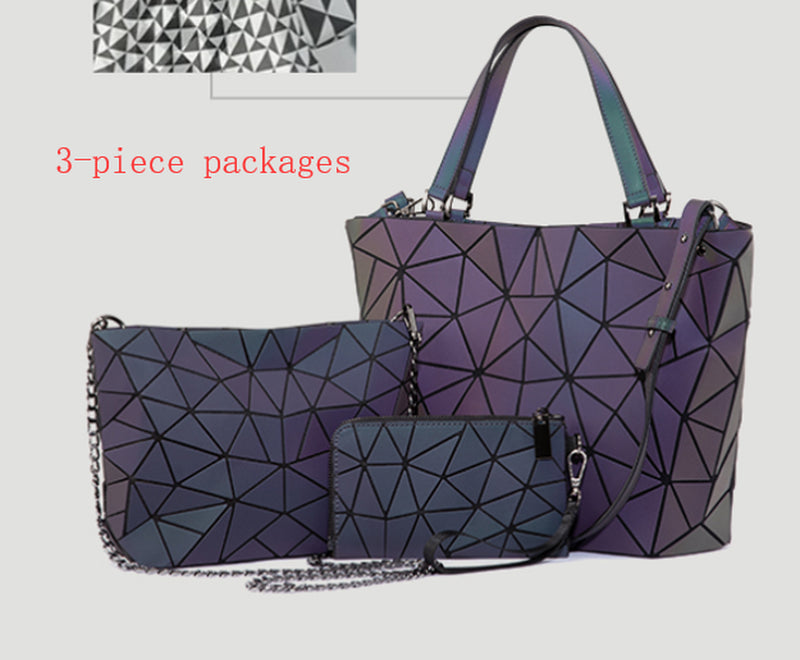 Luminous Makeup Bag Lattice Design Geometric Bag