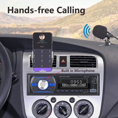 Autoradio Autoradio Ricevitore Radio Audio LCD Singolo Din Con Lettore MP3 Bluetooth Chiamate in Vivavoce Radio AM/FM Ingresso AUX TF/USB Ricarica Rapida