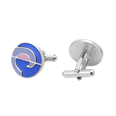 Blue Enamel French Cufflinks Men'S Shirt Cuff Buttons