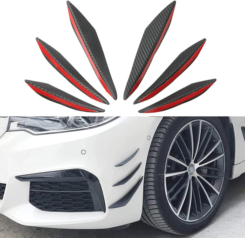 6Pcs Universale Auto Paraurti Anteriore Lip Splitter, Alette in Gomma Spoiler Canards Kit per Auto Corpo Auto anti Collision Striscia Decorazione Decal Sticker