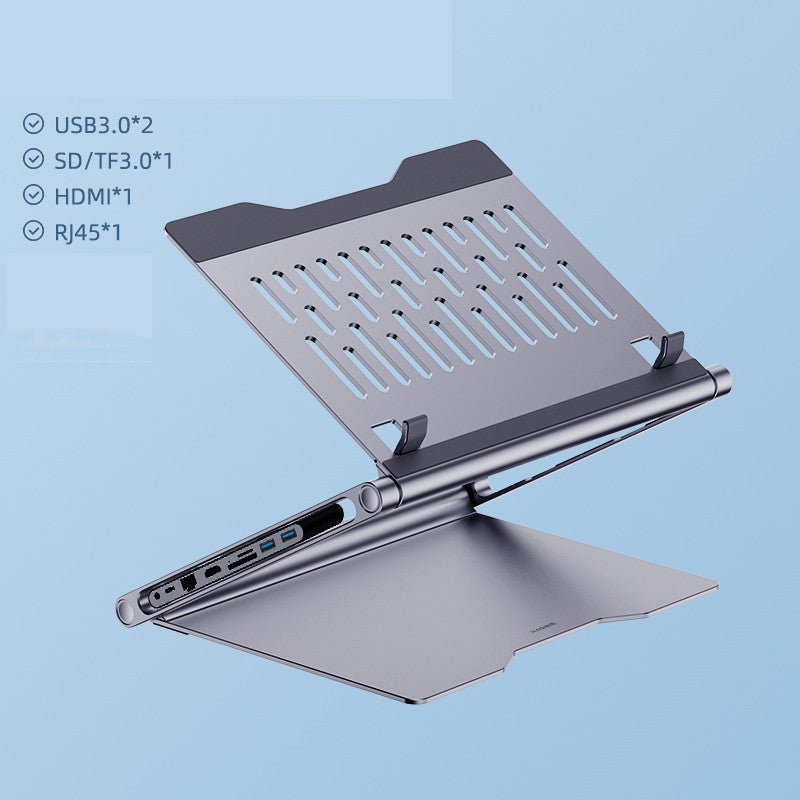 Lapstop Stand with 8-In-1 Docking Station