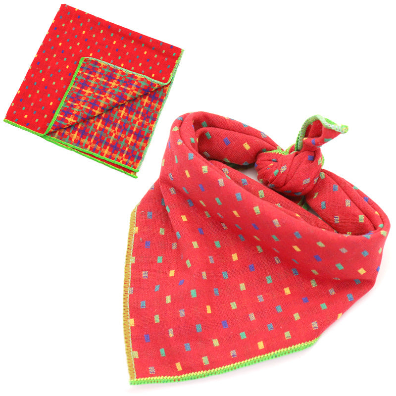 Plaid Double Sided Cotton Pet Scarf