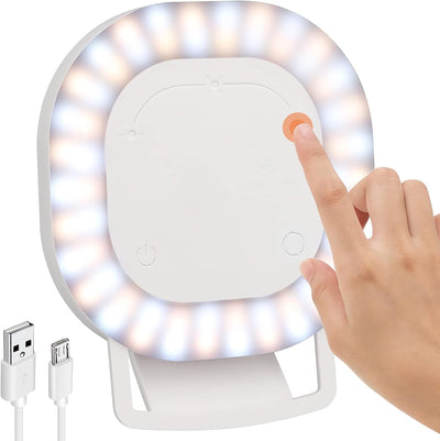 Selfie Ring Light, [Versione Touchscreen]  Ring Light Piccola per Telefono,Ring per Selfie,Ricaricabile Luce Dell'Anello Selfie,60 LED 3 Modalità Di Illuminazione per Tiktok,Vlog,Trucco,Youtube