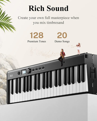 Pieghevole Pianoforte Digitale 88 Tasti Full Size Semi Pesati per Principianti, Pianoforte Elettrico Portatile Bluetooth Con Borsa per Pianoforte, EP-10