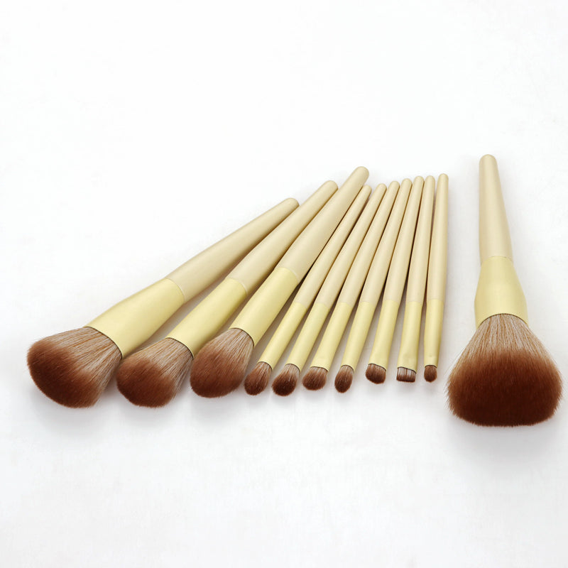 11 Makeup Brushes Yellow Set