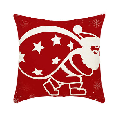 2021 Merry Christmas Cushion Cover 45Cm Elk Santa Claus Short Plush Sofa Pillow Cover Home Decor Pillowcase Christmas Decoration