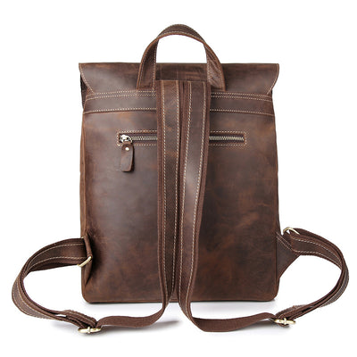 Men'S Backpack Backpack Bag Retro Crazy Horse Leather Bag Retro Casual Male Computer Bag Wholesale