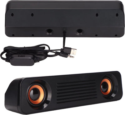 Altoparlante Cablato, T83 Soundbar Stereo Alimentato Tramite USB Controllo Del Volume Del Subwoofer Stereo Hifi Altoparlante Portatile Da Tavolo Lungo Spina Da 3,5 Mm per Computer TV