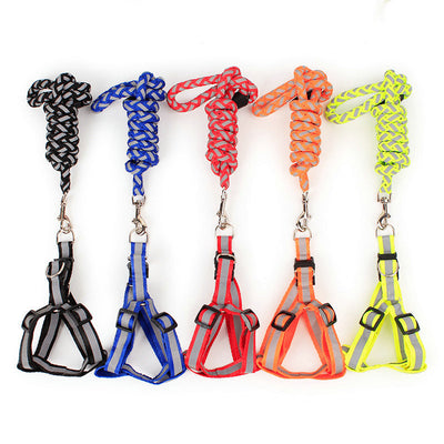 Dog Night Reflective Traction Rope Braided Chest Strap