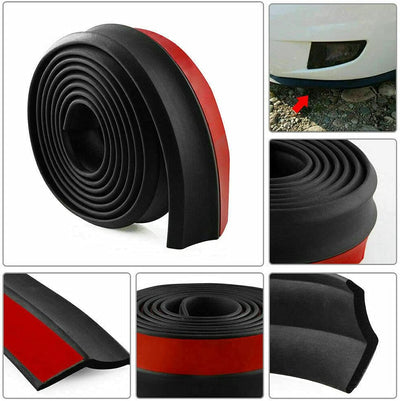 Protezione Universale per Paraurti Anteriore Auto, Autoadesiva, Divisore Auto, Spoiler in Gomma, 2,5 M (Nero), 250 X 5,5 Cm (Lxw)