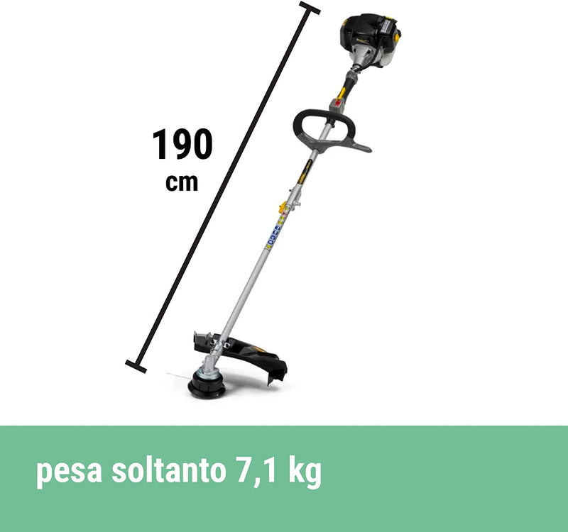 Decespugliatore a Scoppio ABR 26J, Motore a Due Tempi Da 25,4 Cc, 700 W, Larghezza Di Taglio 43 Cm, Testina a Doppio Filo in Nylon E Lama a 3 Denti, Bretella Inclusa