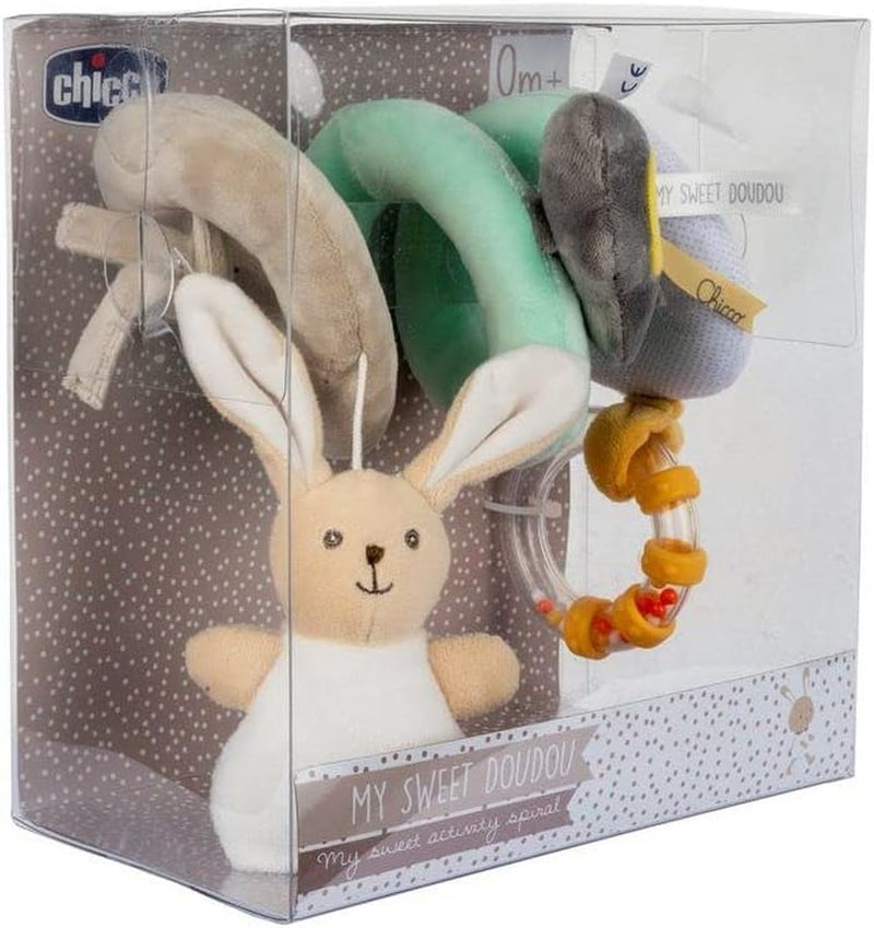 - Gioco Fune Passeggio My Sweet Doudou, in Morbido Tessuto Velour E Tessuti Diversi, Con 3 Attività Di Gioco, Agganciabile Facilmente a Passeggino E Carrozzina, Beige, Età 0 Mesi+