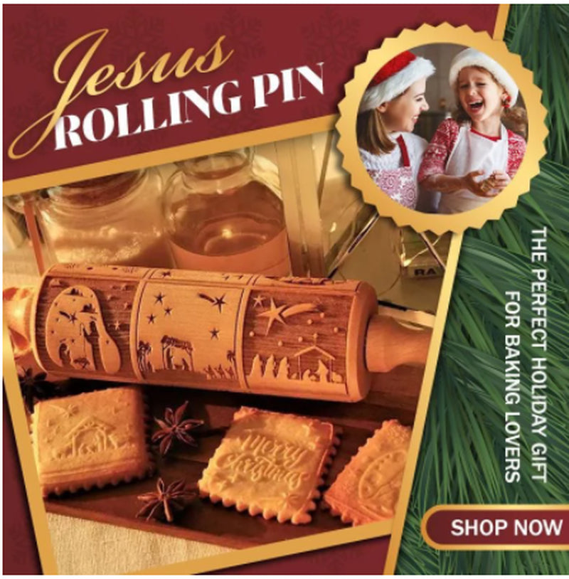 Nativity Christ Printed Wooden Rolling Pin