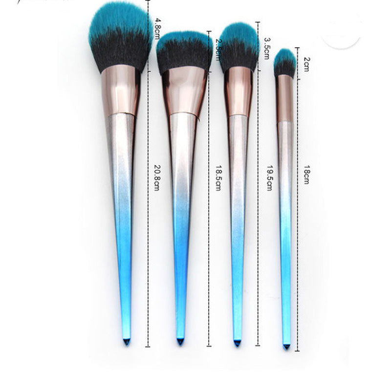 7 Diamond Makeup Brushes Blue Black Gradient