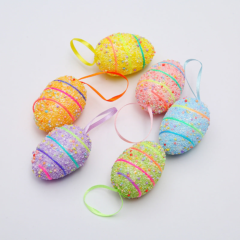 DIY Easter Eggs Puzzle Decoration Painted and Colored Simulation Egg Ornament Pendant