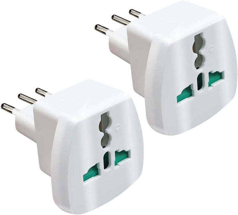 Adattatore Universale Da Viaggio, Adapter/Adattatore Da Viaggio World to Italy, Bianco, 2 Pezzi